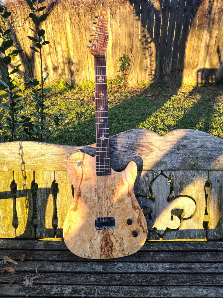 Shorthorn Tele shaped "stealth" (no
                      visible pickups) guitar