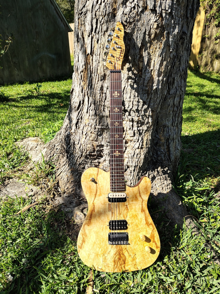 Front of "stealth" guitar
                              after exposing the pickups
