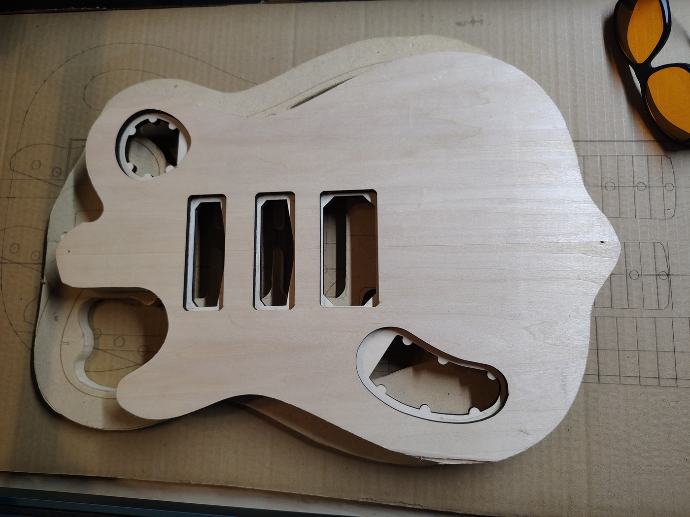 Cover plate mounting rings
                glued in to cavities