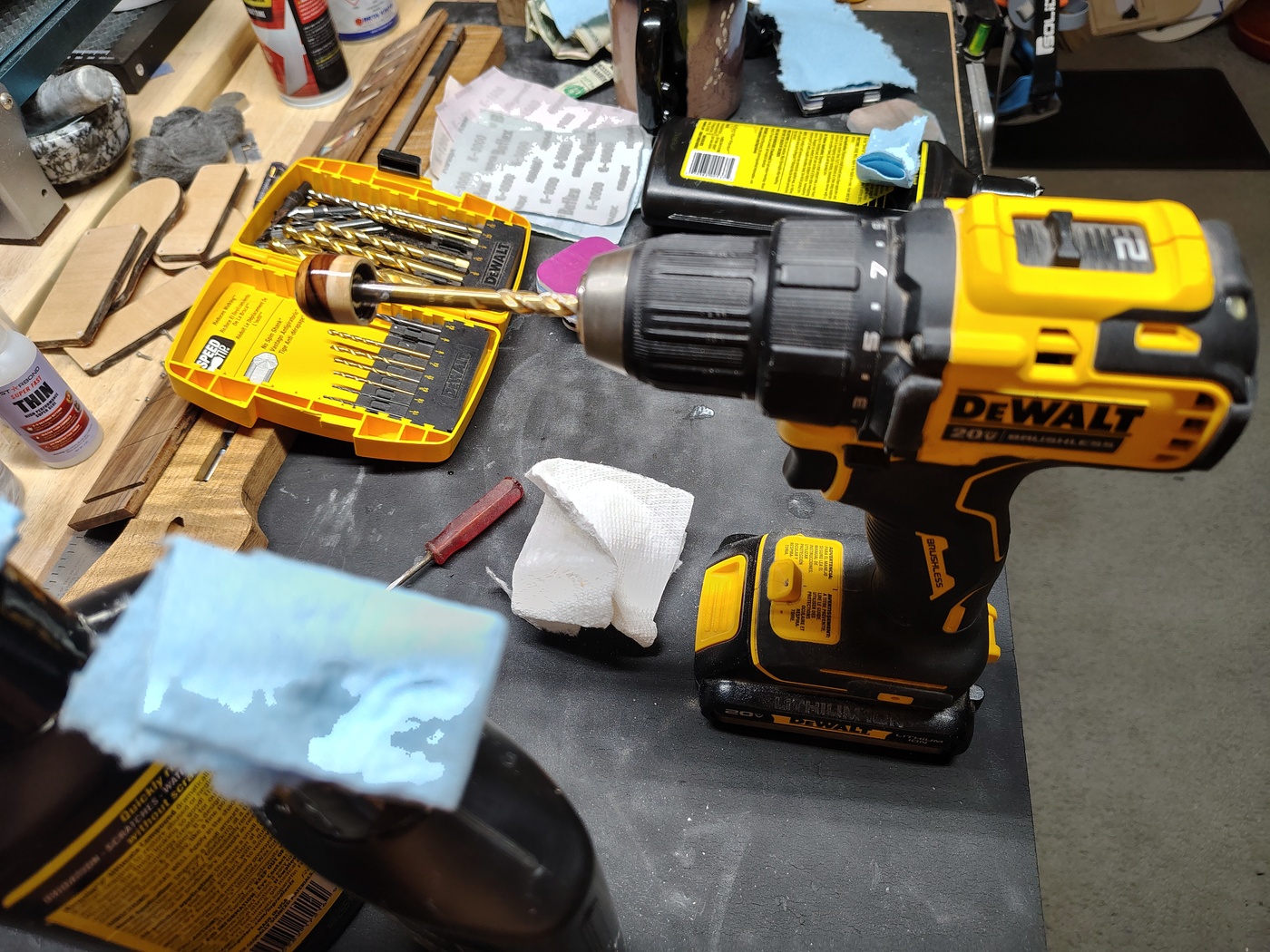 Knob in drill for finishing
                and polishing