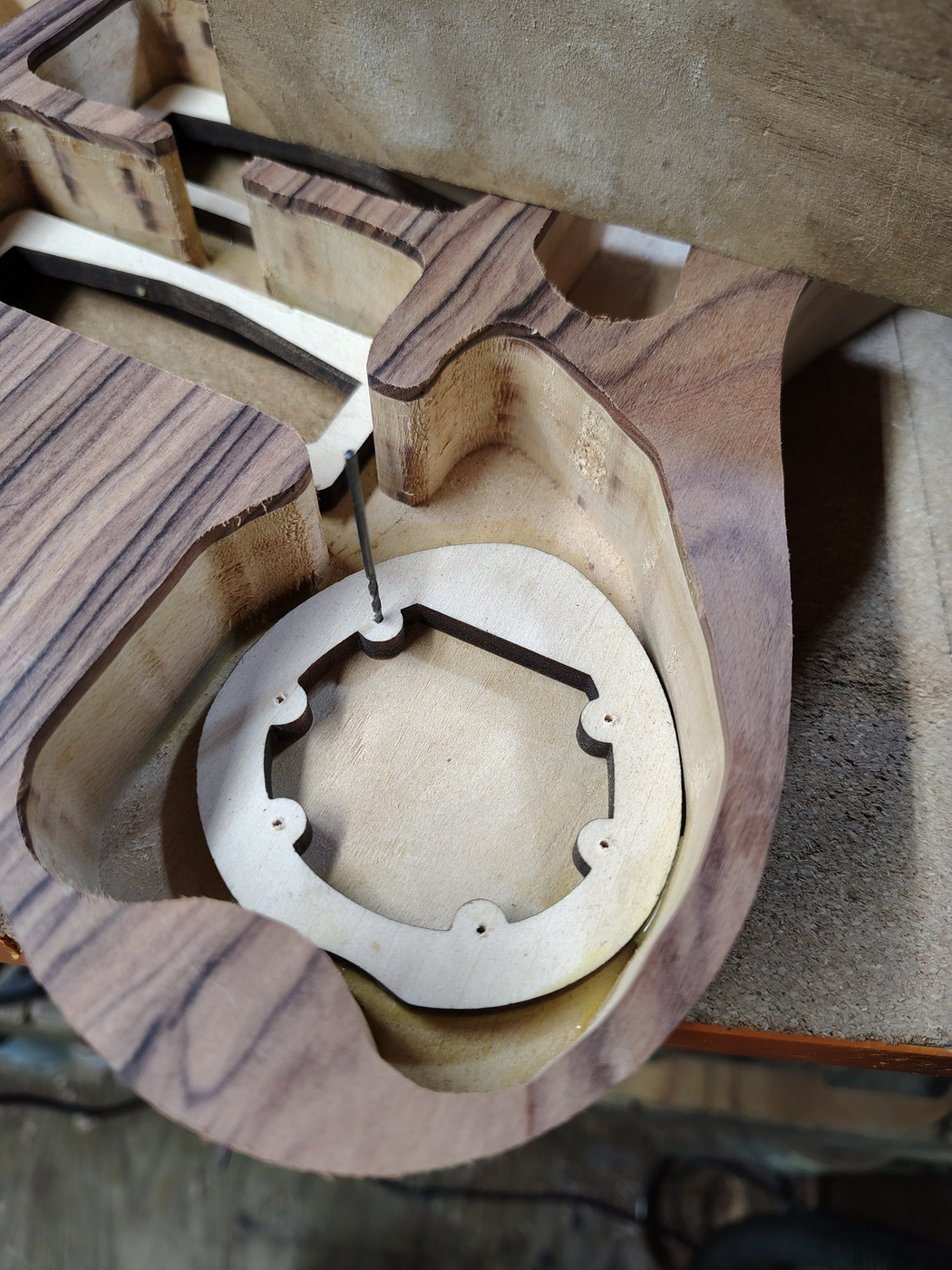 Marking the cover plates for
                the magnet recesses