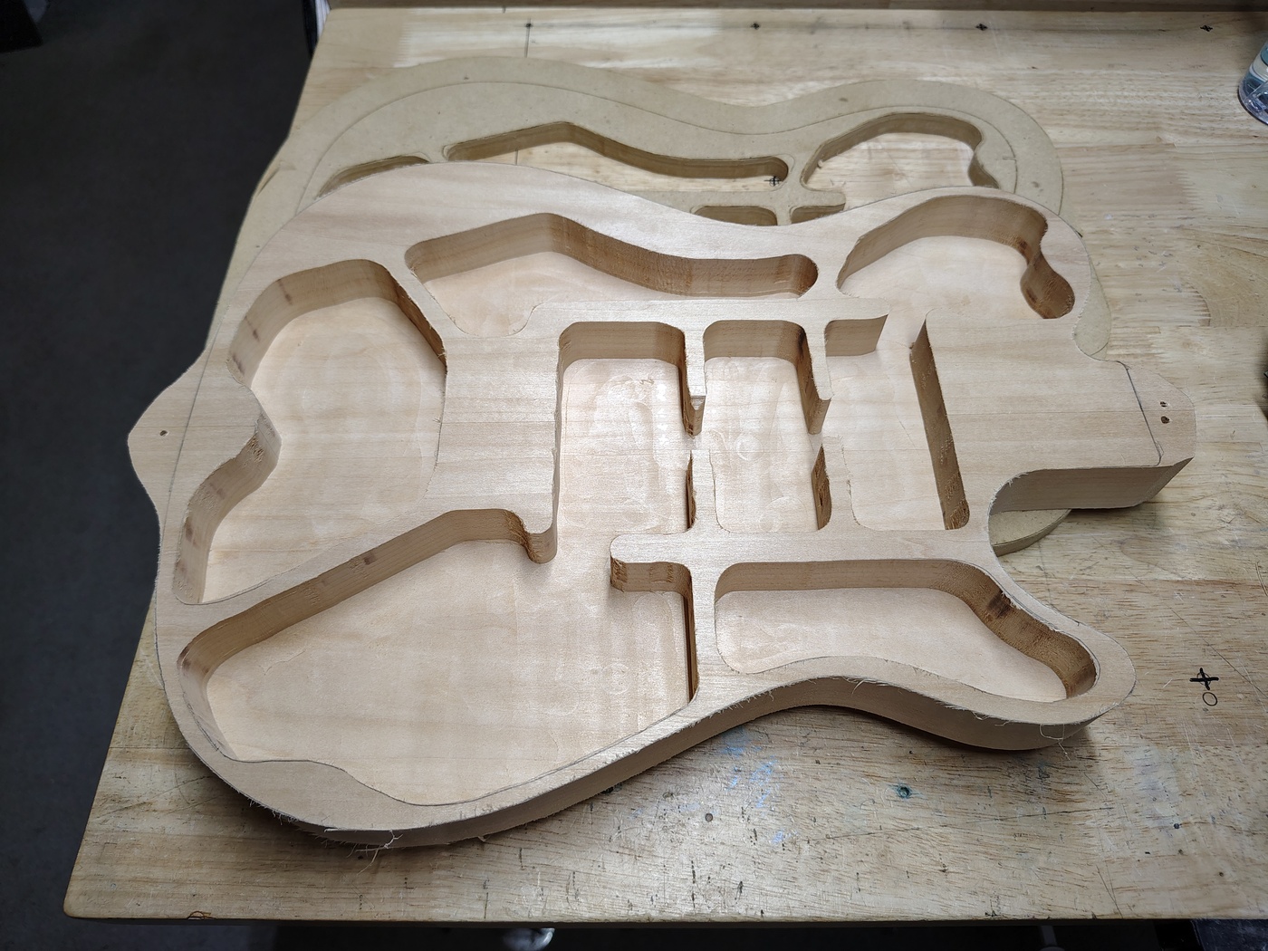Chambers routed to final shape
                and depth