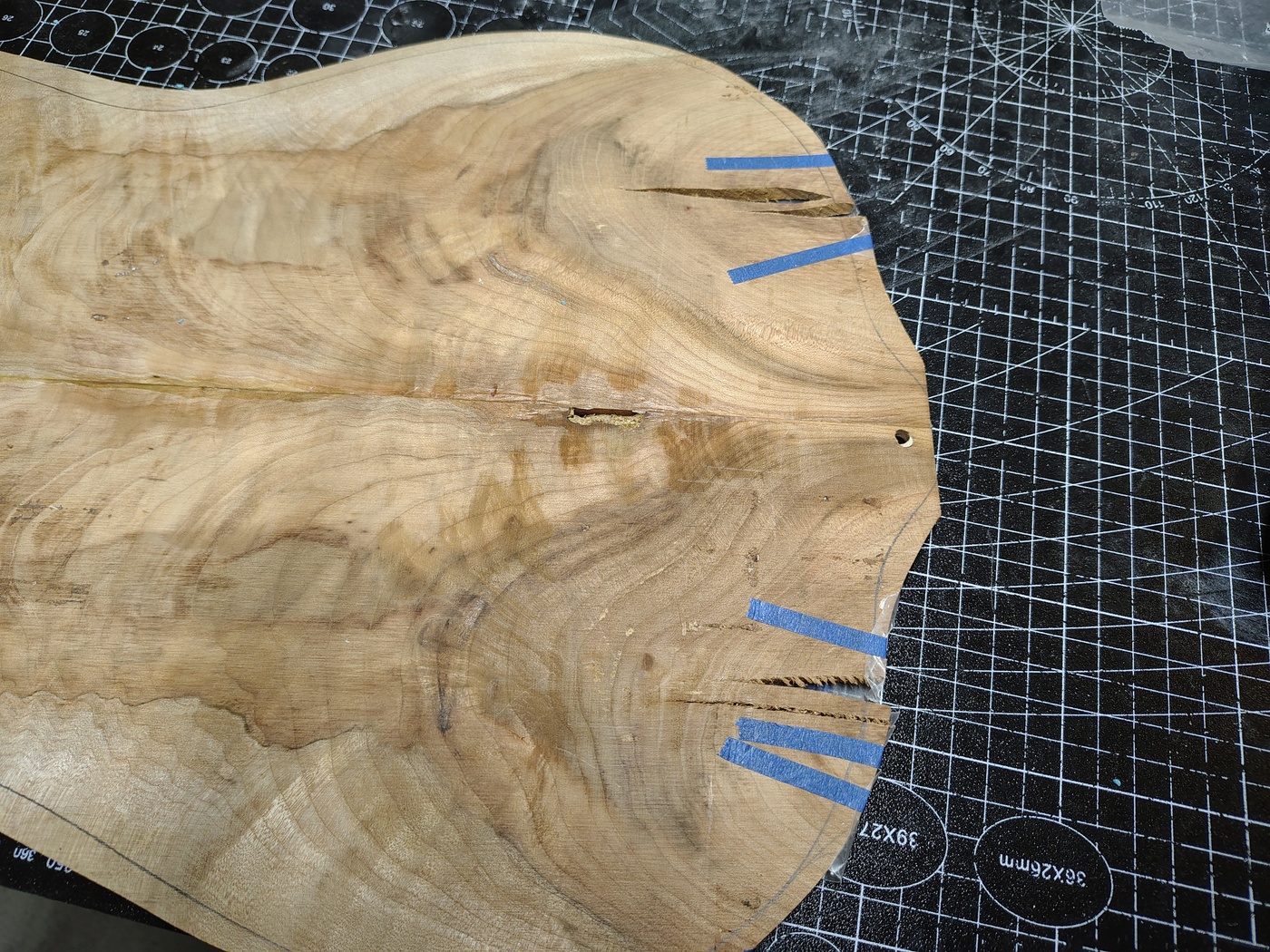 Bottom view for turquoise
                  inlay with wrapped wax paper