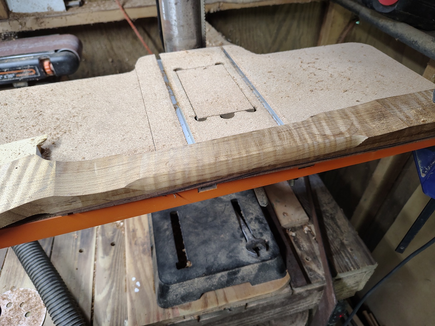 Back of
                neck after 1/2" roundover