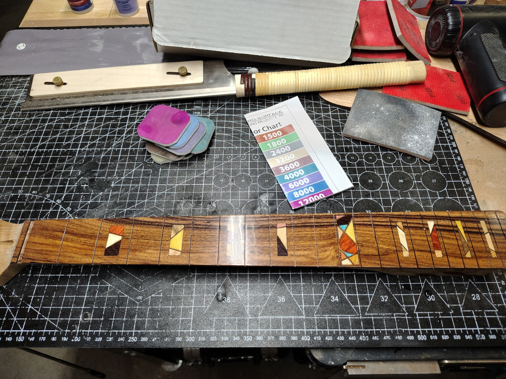Fretboard sanded to
                12000